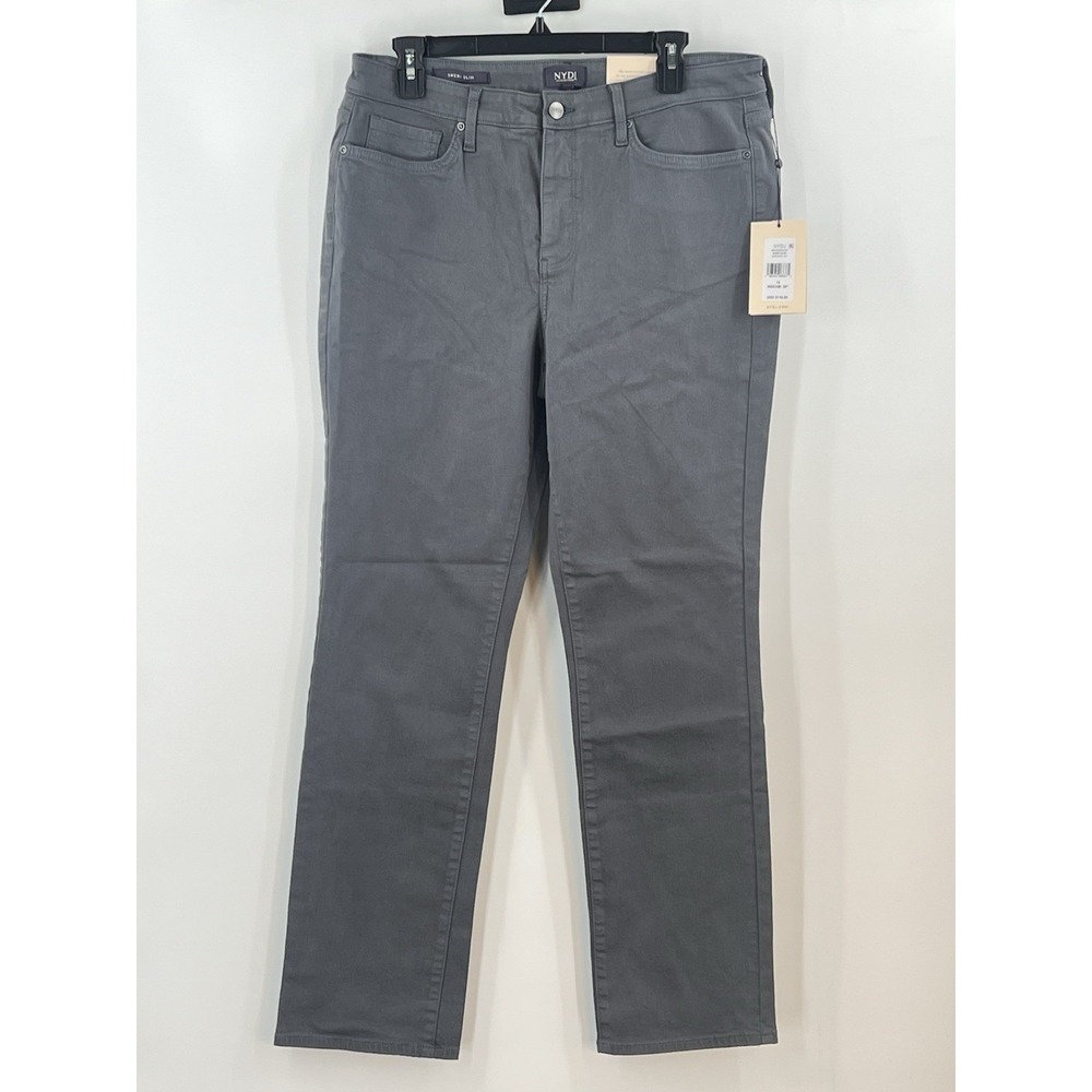 NYDJ Not Your Daughters Jeans Pants Womens 12 Gray Stretch Sheri Slim NWT $119